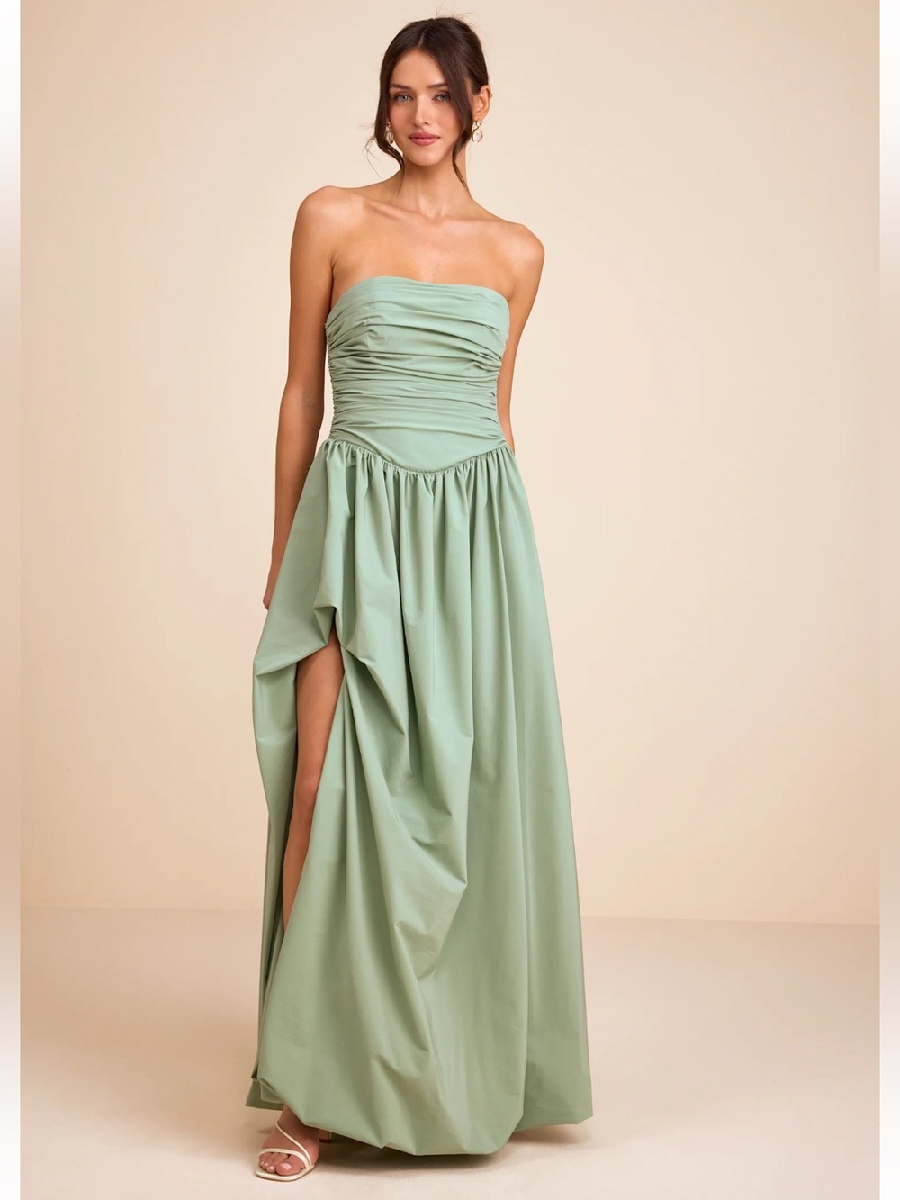 Strapless Sage Green Dress